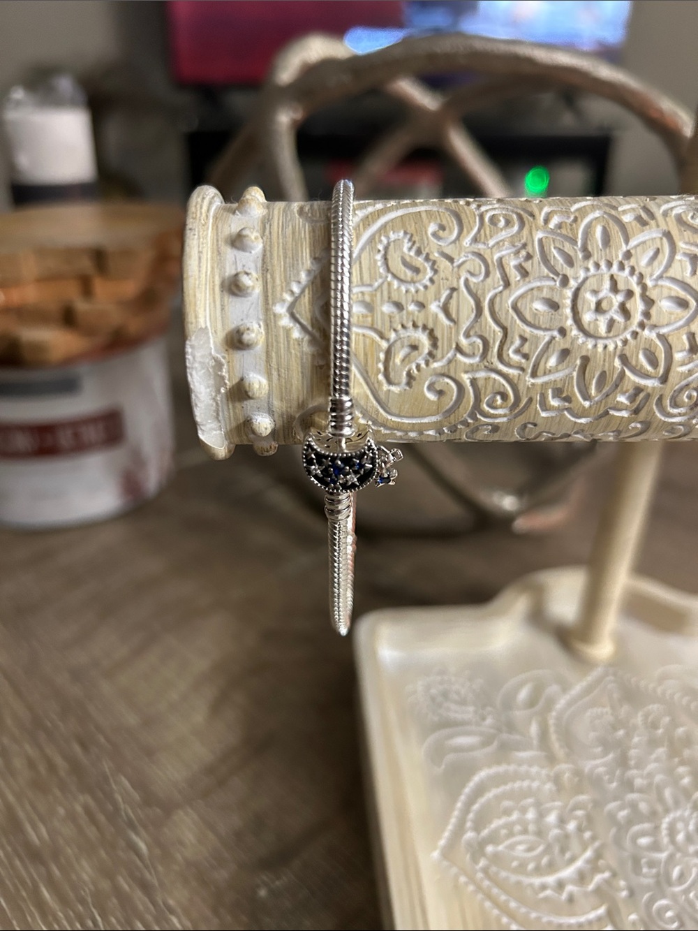 Pandora Silver Bracelet with Dark Blue Moon Dream Big